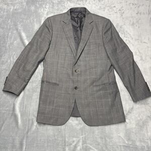 Brooks Brothers 1818 Fitzgerald Saxxon Blazer Mens 39R Grey Wool Check Suit